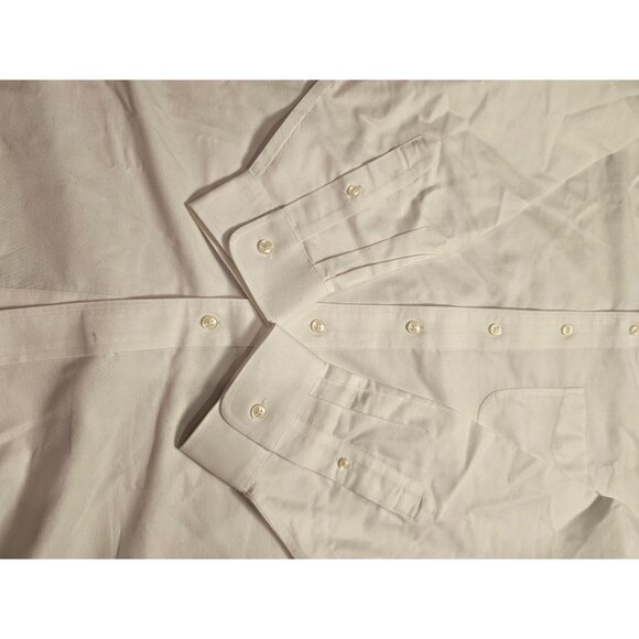 L.L.Bean Mens Traditional Fit Wrinkle Resistant White Dress Shirt Size 17-33 - Picture 4 of 5